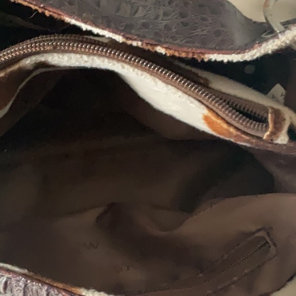Cow Print Brown and Cream Shoulder Bag with Western Glam - Picture 5 of 7